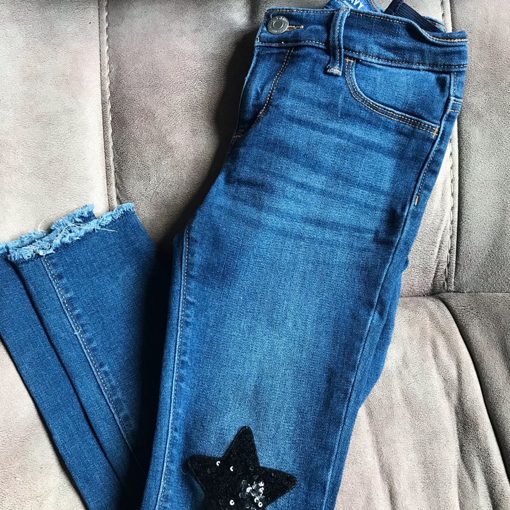Old Navy Jeans: With sequined knee patch size 8